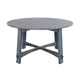 Rena Dining Table 54’’ Rustic Round Planked Ocean Blue Mahogany Wood BM325398