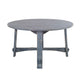 Rena Dining Table 54’’ Rustic Round Planked Ocean Blue Mahogany Wood BM325398