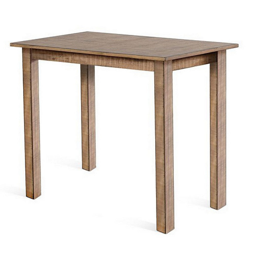 Rena Bar Height Dining Table | 48’’ Rectangular Top | Beige Brown Mahogany Wood BM325401
