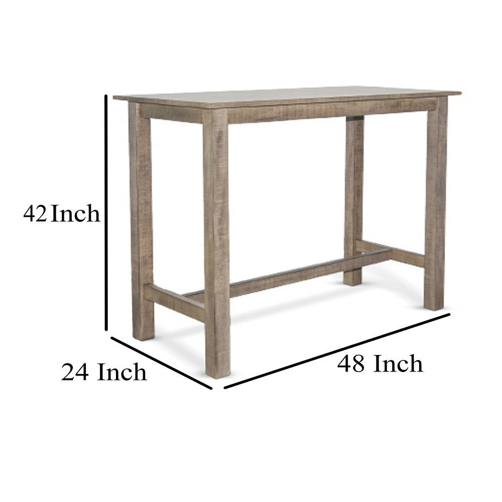 Rena Bar Height Dining Table | 48’’ Rectangular Top | Beige Brown Mahogany Wood BM325401