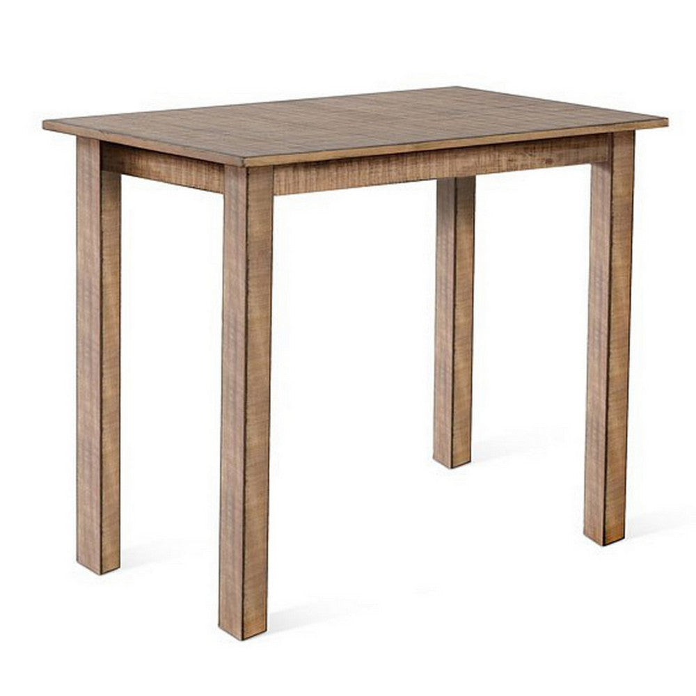 Rena Bar Height Dining Table | 48’’ Rectangular Top | Beige Brown Mahogany Wood BM325401