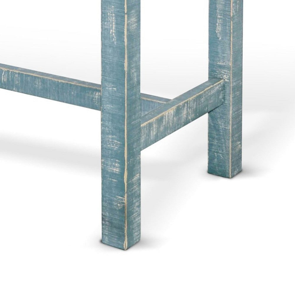 Rena Counter Table 48’’ Rustic Rectangular Grass Green Mahogany Wood BM325406