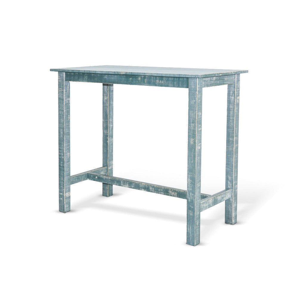 Rena Bar Height Table 48’’ Rustic Rectangular Seagrass Mahogany Wood BM325407
