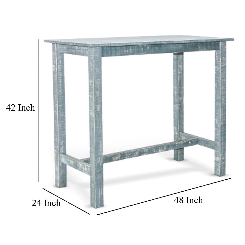 Rena Bar Height Table 48’’ Rustic Rectangular Seagrass Mahogany Wood BM325407