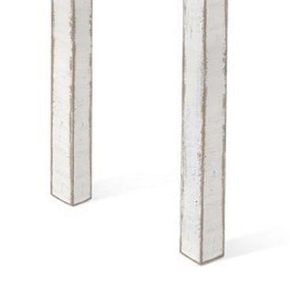 Rena Counter Table 48’’ Rustic Rectangular White Sand Mahogany Wood BM325408