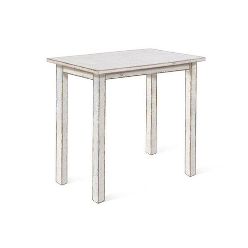 Rena Bar Height Table, 48" Rustic Rectangular White Sand Mahogany Wood