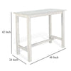 Rena Bar Height Table 48’’ Rustic Rectangular White Sand Mahogany Wood BM325409