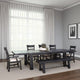 Rena Dining Table, 2 Extension Leaves, 86-122" Rustic Black Mahogany