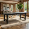 Rena Dining Table, 2 Extension Leaves, 86-122" Rustic Black Mahogany