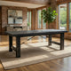 Rena Dining Table, 2 Extension Leaves, 86-122" Rustic Black Mahogany