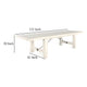 Rena Dining Table, 2 Extension Leaf, 86-122" Rustic White Mahogany