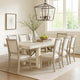 Rena Dining Table, 2 Extension Leaf, 86-122" Rustic White Mahogany