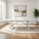Rena Dining Table, 2 Extension Leaf, 86-122" Rustic White Mahogany