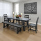Rena Dining Table with Turnbuckles, 74" Black Sand Mahogany Wood
