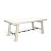 Rena Dining Table with Turnbuckles, 74" Rustic Off-White Mahogany Wood