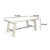 Rena Dining Table with Turnbuckles 74’’ Rustic Off-White Mahogany Wood BM325413
