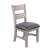 Camie Dining Chair Set of 2 Faux Leather Brown Mahogany Ladderback BM325415
