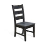 Rena Dining Chair Set of 2 Ladderback and Wood Seat Black Mahogany BM325418