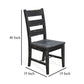 Rena Dining Chair Set of 2 Ladderback and Wood Seat Black Mahogany BM325418