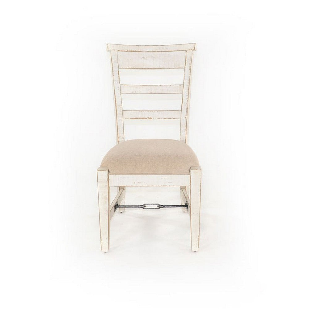 Rena Dining Armchair Set of 2 Metal Turnbuckle White Mahogany Wood BM325421