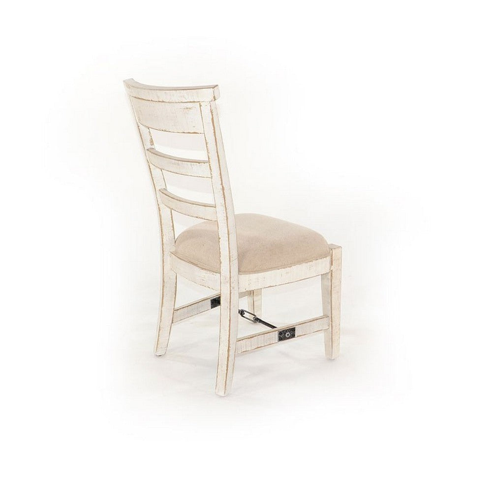 Rena Dining Armchair Set of 2 Metal Turnbuckle White Mahogany Wood BM325421
