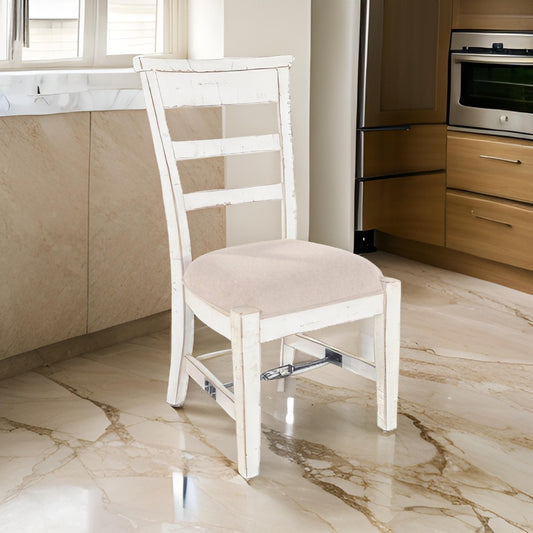 Rena Dining Armchair Set of 2, Metal Turnbuckle, White Mahogany Wood