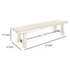 Rena Dining Bench Turnbuckle Accent 64’’ Rustic White Mahogany Wood BM325425