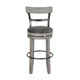 Zeka Swivel Barstool Chair Set of 2 Faux Leather Gray Mahogany Wood BM325429