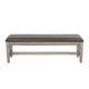 Camie Dining Bench 56’’ Faux Leather Seat Rustic Gray Mahogany Wood BM325430