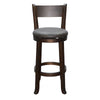 Flint Swivel Barstool Chair Set of 2 Faux Leather Brown Mahogany BM325431