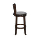 Flint Swivel Barstool Chair Set of 2 Faux Leather Brown Mahogany BM325431
