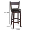 Flint Swivel Barstool Chair Set of 2 Faux Leather Brown Mahogany BM325431