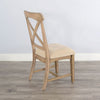 Rena Dining Chair Set of 2 X-Back Design White Beige Mahogany Wood BM325432