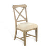 Rena Dining Chair Set of 2, X-Back Design, White, Beige Mahogany Wood