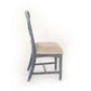 Rena Dining Chair Set of 2 X-Back Design White Blue Mahogany Wood BM325434