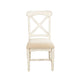 Rena Dining Chair Set of 2 X-Back Design White Sand Mahogany Wood