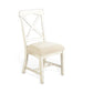 Rena Dining Chair Set of 2, X-Back Design, White Sand Mahogany Wood