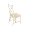 Rena Dining Chair Set of 2 X-Back Design White Sand Mahogany Wood