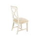 Rena Dining Chair Set of 2 X-Back Design White Sand Mahogany Wood
