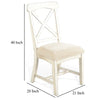 Rena Dining Chair Set of 2 X-Back Design White Sand Mahogany Wood