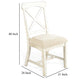 Rena Dining Chair Set of 2 X-Back Design White Sand Mahogany Wood