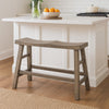 Rena Counter Height Bench, 33" Rustic Light Brown Mahogany Wood Frame