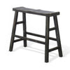 Rena Bar Height Bench | Trestle Legs with Footrests | 33’’ Wide Rustic Black Mahogany Wood BM325439