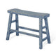 Rena Counter Height Bench | Trestle Legs with Footrests | 33’’ Wide Ocean Blue Mahogany Wood Frame BM325440