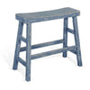 Rena Bar Height Bench | Trestle Legs with Footrests | 33’’ Wide Rustic Ocean Blue Mahogany Wood BM325441