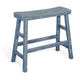 Rena Bar Height Bench | Trestle Legs with Footrests | 33’’ Wide Rustic Ocean Blue Mahogany Wood BM325441