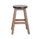 Ayka Round Counter Stool Metal Band Splayed Legs Brown Mahogany BM325446