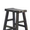 Rena Counter Stool Set of 2 Saddle Seat Black Sand Mahogany Wood BM325449
