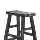 Rena Counter Stool Set of 2 Saddle Seat Black Sand Mahogany Wood BM325449