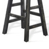 Rena Counter Stool Set of 2 Saddle Seat Black Sand Mahogany Wood BM325449